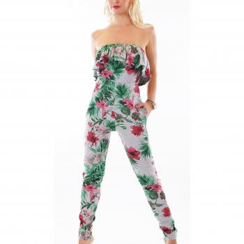 Sommer‑Bandeau Maxi‑Jumpsuit BH+ in Hawaii‑Print – 1 S