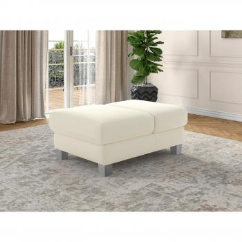 „Dundee“ Polsterhocker (SIT & MORE) – 46 cm, cremefarben, Klappfunktion, Federkern, Edelstahlfüße