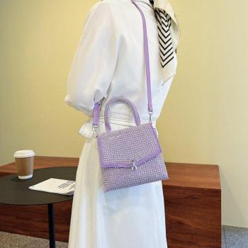 2022 Women's Bright Diamond Textured Shoulder Bag
