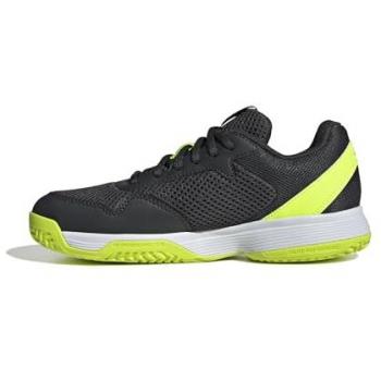 Adidas Courtflash Chaussures Toutes Surfaces Enfants – Noir, Jaune Lemon
