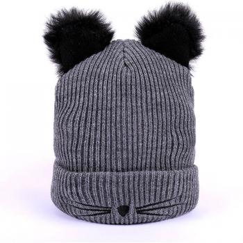 Warm Crochet Cat Ears Beanie