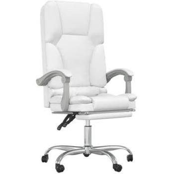 Fauteuil de massage inclinable de bureau Blanc Similicuir Vidaxl