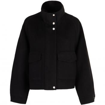 PINKO Women's Black Wool Caban Coat, Size S