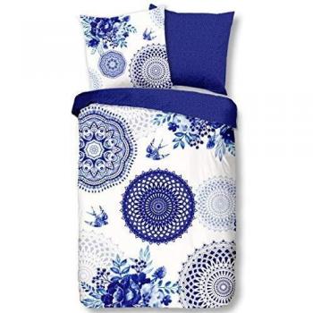 HIP Completo Letto Grande, 100% Cotone, Blu/Bianco, 155 x 220 cm