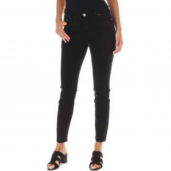 Pantaloni lunghi donna in denim elasticizzato