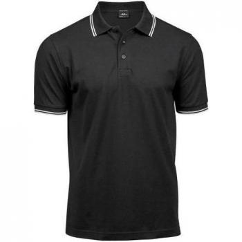Polo Tee Jays homme Tipped Stretch, blanc/navale