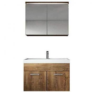 Conjunto Mueble de Baño Badplaats Paso 02, 80x40 cm, Roble Marrón