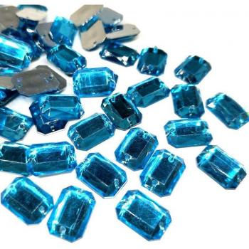 100pcs 2 Holes Acrylic Flatback Rhinestones 13mmx10mm for Sewing Shoes and Bags