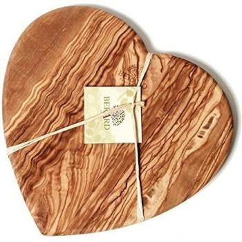 Olivewood Heart Pair Cutting Board – Brown Finish