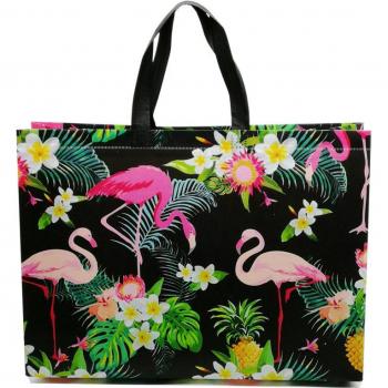 Large Reusable Flamingo Design Grocery Bag