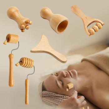 Set de Massage Bois Drainage Lymphatique – Kit 6 éléments