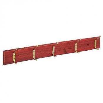 Ashley Mahogany Heavy-Duty 5 Hook Wooden Wall-Mounted Coat Rack