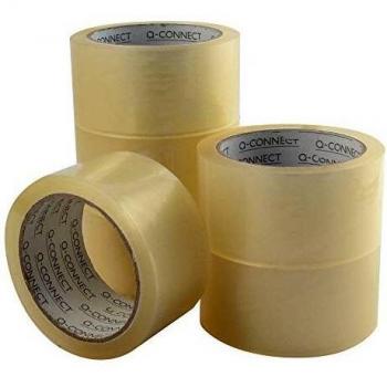 Q-Connect Low-Noise Packaging Tape (50mm x 66m) Clear (Pack of 6) KF04382