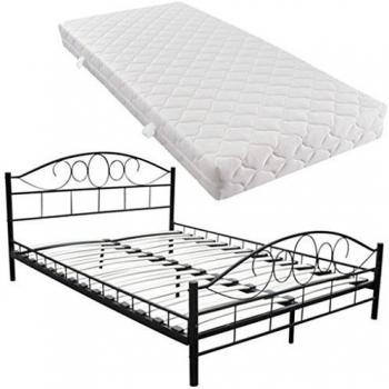 Lova Metal Bed 180x200 with Mattress (Black)