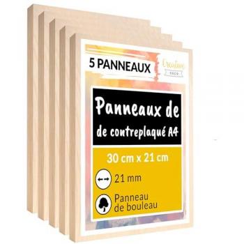 Creative Deco 5 x A4 Planche en Bois Brut Bouleau 21 mm – Découpe Laser