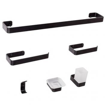 Zorritos Beliani 6 Set Accessori Bagno Nero Opaco