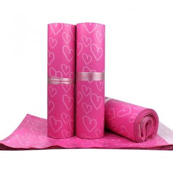 Thick Pink Heart Courier Bags for Clothing