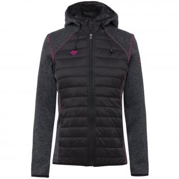 Polar Fleece Damenjacke Izas ZUJAR – schwarz/dunkelgrau/fuchsialila, Größe M