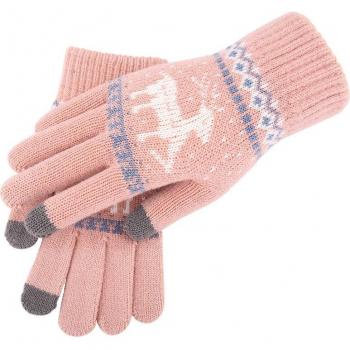 Gants en tricot pour femmes, vintage, de Noël, épaissis, avec écran tactile, motif élan, doigts complets