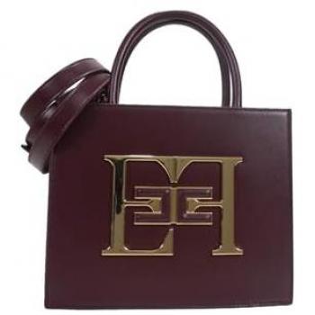 Elisabetta Franchi Brown Handbag with Logo