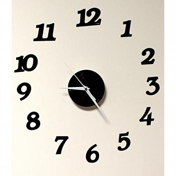 Wandklok Zelfklevend Zwart 12 Uur Modern