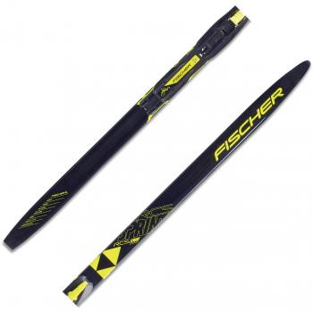 FISCHER Kinder Langlaufski Sprint Crown mit Bindung Tour Step-In Jr schwarz/gelb