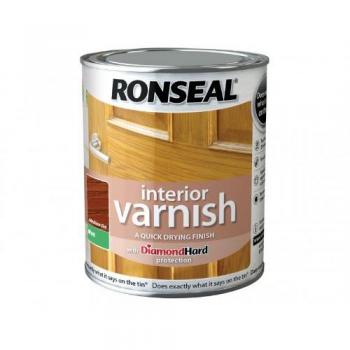 Ronseal Quick Dry Matt Interior Varnish Medium Oak 250ml