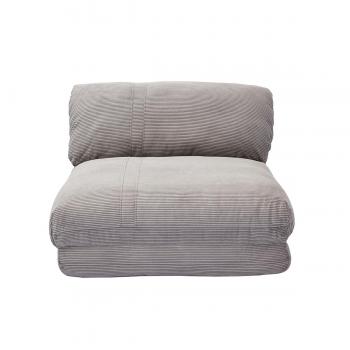 Relaxsessel aus Cord Hellgrau Einzelsitzer Schlafcouch Spencer