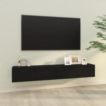 Mueble de Salon 2 uds madera contrachapada negro 100x30x30 cm