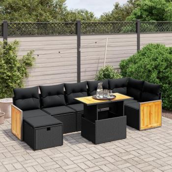 Set Divani da Giardino 8 pz in Polyrattan con Cuscini