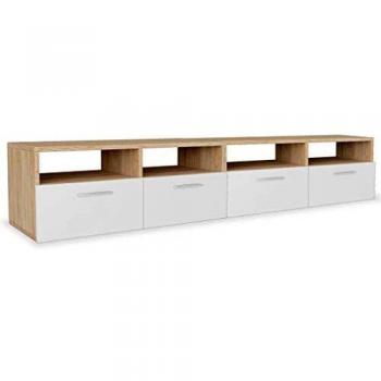 VidaXL 2-Piece TV Cabinet Set, Engineered Wood, 95x35x36 cm, Oak and White