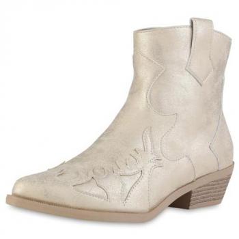 Stivali Van Hill Cowboy Marilyn Dorato e Beige