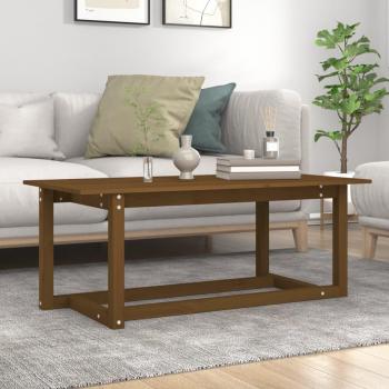 Table basse 110x55x45 cm en bois de pin marron miel