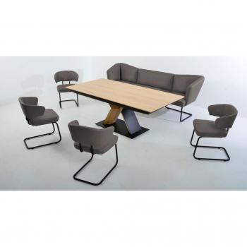 Essgruppen-Set „Mikkado Tube“ von K+W – 6‑teilig + 4 Freischwinger + Tisch