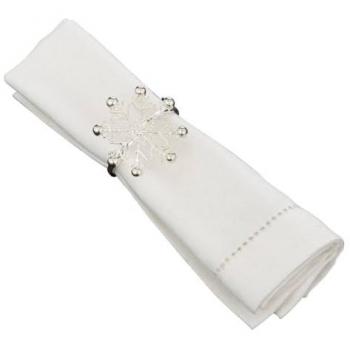 Lot de 2 Ronds de Serviette Flocon Argent