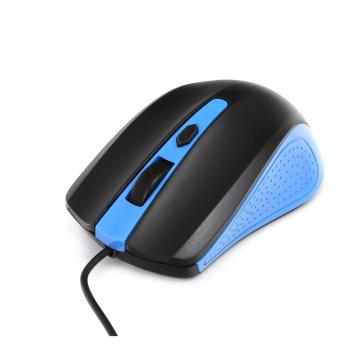 Omega OM05BL Mouse Ottico USB 1600 DPI Ambidestro, Nero/Blu