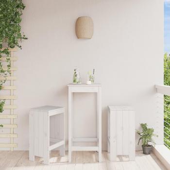 VidaXL Set of 2 Bar Stools White 40x36x75 cm Solid Wood Pine