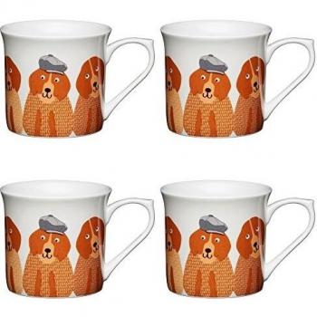 Set of 4 Fluted Dog Mugs by KitchenCraft