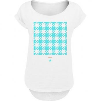 Damen T-Shirt Hahnentritt Karo blau von F4NT4STIC