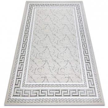 Alfombra moderna con diseño griego marfil / gris 140x190 cm