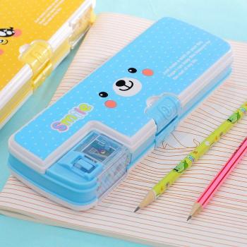 Kawaii Character Pencil Bag with Sharpener