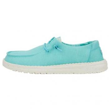 Turquoise Heydude Wendy Canvas Loafers