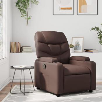 VidaXL Sillón reclinable de cuero sintético marrón