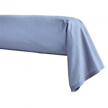 Taie de traversin unie en percale de coton, Made in France, PREMIÈRE, Bleu marine