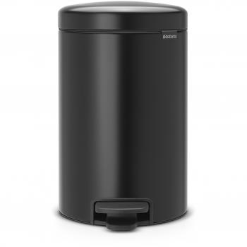 Brabantia Cubo de Basura Newicon, 12 L, Acero Inoxidable, Negro