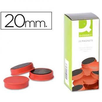 Imanes de Sujeción Q-Connect 20 mm Rojo Caja de 10