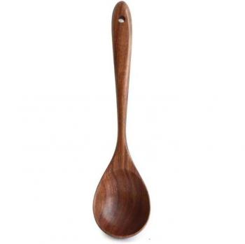 Solid Wood Long-Handled Cooking Spoon