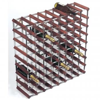 Galvanized Steel and Dark Pine Wine Stand for 72 Bottles