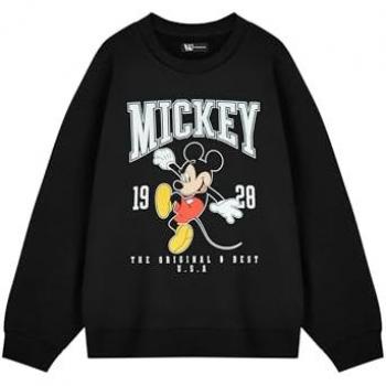 T-shirt Sweat Mickey Mouse Noir Femme 100% Coton