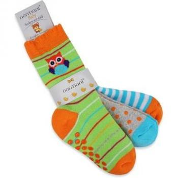 Normani Kindersocken mit ABS-Druck, 3er Pack, Braun